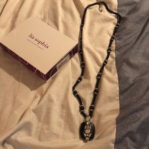 Lia Sophia black and silver necklace